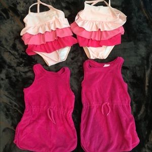 18-23 lb bathing suits with matching coverups.
